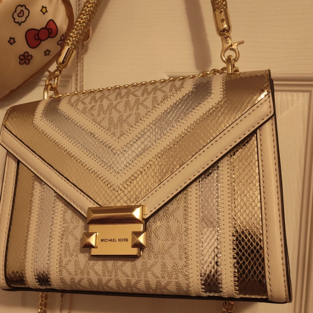 Michael Kors Gold and Cream Women's Bag